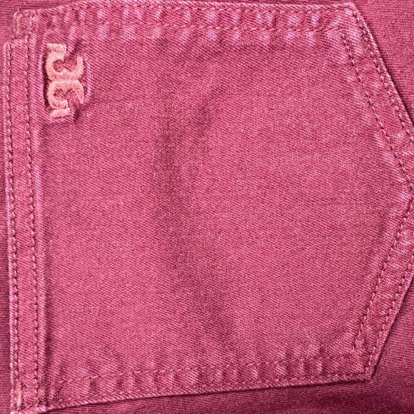 Tory Burch Super Skinny Jean Burgundy Cranberry Stretch Denim Mid Rise Size 27 - Picture 11 of 14